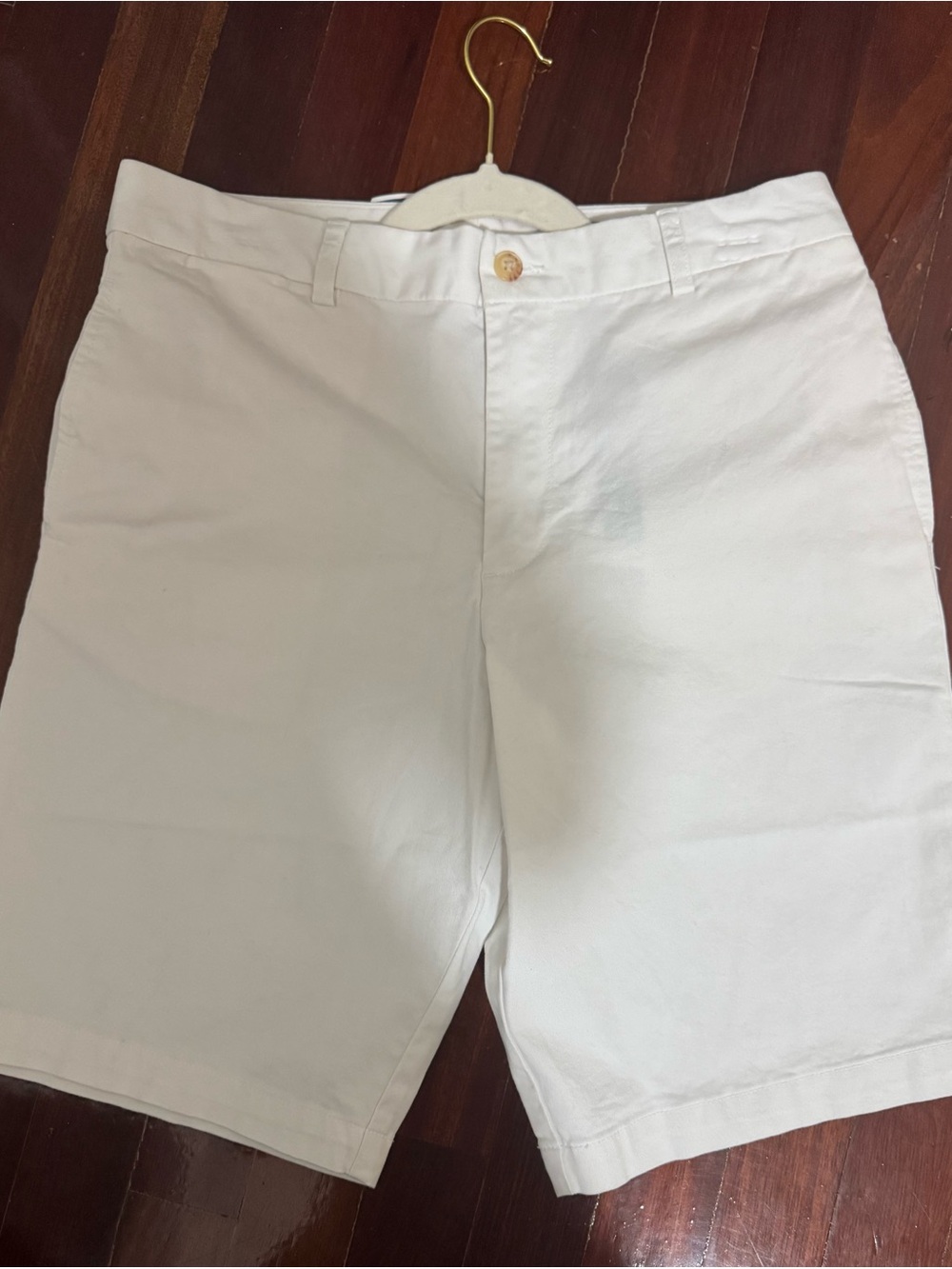 Polo by Ralph Lauren White Flat-Front Cotton Shorts